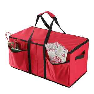 Boîte de rangement de Noël personnalisée pour boules, grande capacité, en tissu Oxford, pliable, détachable, pour les fêtes, rectangulaire - Product Image 3