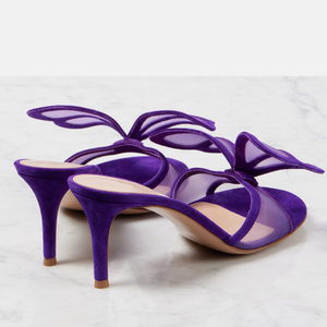 Sandales à talons hauts pour femmes, style mules à bout ouvert, avec empeigne en résille, sexy et tendance - Product Image 5