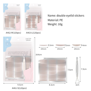 Lameila 120 pièces Bande adhésive en dentelle maillée pour paupières doubles avec colle A461, étanche, outils de maquillage pour les yeux, autocollants invisibles pour paupières doubles - Product Image 2