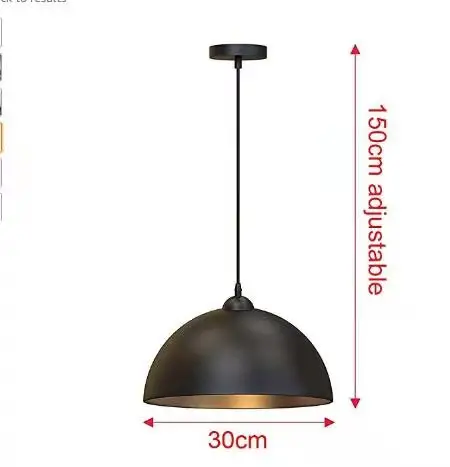 Stock black metal ceiling hanging pendant light for dining room kitchen home lighting fixture