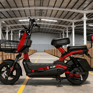 Sepeda listrik E dewasa 48v 350w, sepeda skuter listrik kecepatan cepat 14 inci 2 kursi untuk dewasa - Product Image 5