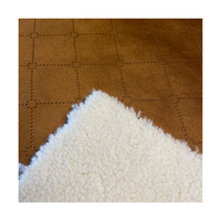 Tissu en molleton suédé gaufré ultra doux personnalisable, anti-boulochage, tricoté en trame, pour textiles de maison et sellerie automobile