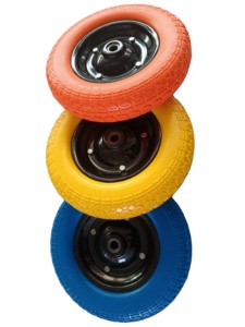 Roue de brouette pneumatique en caoutchouc polyuréthane de haute qualité 3.50-7, à roulement à billes, anti-crevaison, avec support personnalisé - Product Image 3