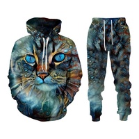 Ensemble de Survêtement Homme Personnalisé avec Logo Imprimé, 2 Pièces : Sweat à Capuche et Pantalon, Style Oversize