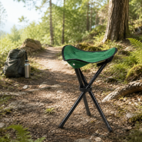 Tabouret pliant portable pour la randonnée et les voyages, tissu Oxford 600D, léger, durable, siège pliable à trois pieds, mini chaise