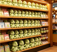 Peluche Dinosaure Vert Doux avec Dos Épineux, Yeux Perlés, Coussin Assis, Coffret Cadeau, Décoration de Collection