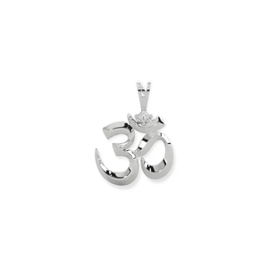 Pendentif pour enfant en argent sterling plaqué or 18 carats, symbole Om sacré, élégant ovale en zircon, inspiré du Dieu Shiva - Product Image 2
