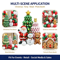 Palloncini in Foil 3D a Forma di Albero di Natale, Pupazzo di Neve e Babbo Natale all'Ingrosso, CE/EN71/BSCI/CPC OEM/ODM per Forniture per Feste Natalizie