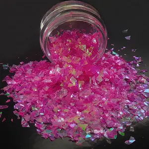Flocos de pigmento de glitter robusto para uso amplo, cor irregular, flocos neon transparentes