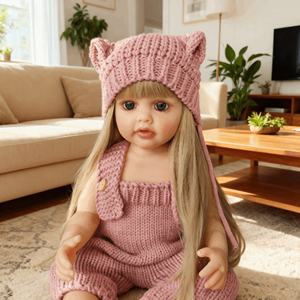 22インチの柔らかいシリコンビニール製、リアルなリボーンドール、かわいい幼児の女の子モデルのおもちゃ、教育的なギフト - Product Image 2