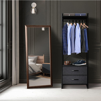 Offres Spéciales moderne chambre affichage vêtements suspendus armoire étagère de rangement meubles Portable garde-robe placard