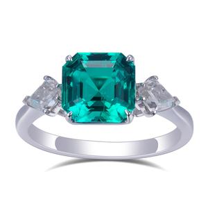 Anillo de Compromiso de Esmeralda Creada con Joyería de Oro de 9k y 18k Messi Jewelry MS-620 - Product Image 1