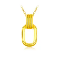 shipping free solid gold 999 hard gold double ring pendant retro style geometric double ring pendant
