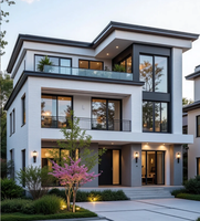 Villa préfabriquée moderne en acier galvanisé à haute isolation, maison modulaire à économie d'énergie, installation rapide, résistante au vent et aux tremblements de terre