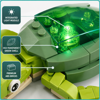 Set de Bloques de Construcción de Tortuga Marina Personalizado de 86 Piezas, Modelo 3D DIY, Juguete de Construcción con Carcasa Translúcida y Ladrillos STEM, Marca Privada