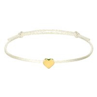 Bracelet ajustable minimaliste fait main en corde avec breloques cœur, croix et étoile plaquées or – Bijou de mode, cadeau quotidien