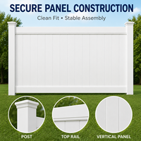 Panneaux de clôture en PVC vinyle blancs de 6 x 8 pieds, résistants à l'usure, décoratifs pour l'extérieur, protection UV, pour jardin et cour arrière