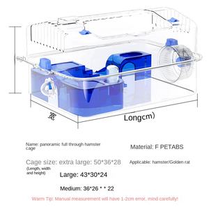 Lüks boy şeffaf altın ayı <span class=keywords><strong>Hamster</strong></span> kafes Modern plastik <span class=keywords><strong>Pet</strong></span> malzemeleri tam Villa tarzı koşu tekerlek düğmesi katı - Product Image 4
