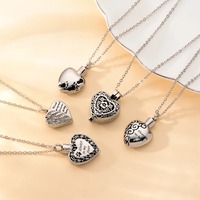 Collier pendentif urne rétro « Toujours dans mon cœur » en acier inoxydable, bijou commémoratif pour cendres