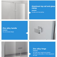 Porte de douche à charnière en verre trempé de 8 mm pour salle de bain et hôtel – Cabine de douche moderne personnalisée en promotion