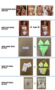 Bikini Personalizado Rosa, Marca Privada, Tanga Acanalado para Mujer, Bikini Sexy para <span class=keywords><strong>Chicas</strong></span> Hermosas - Product Image 6