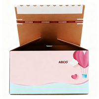 Boîte d'expédition cosmétique en carton ondulé auto-adhésif avec fermeture éclair en matériaux recyclés rose personnalisée