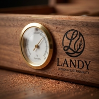 Cave à cigares de luxe en bois Landy, humidor rectangulaire gravé en MDF, emballage haut de gamme, vente en gros, fabricant, fournisseur de boîtes en vrac
