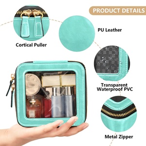 Nouvelle Tendance : Trousse de Toilette en Cuir PU Couleur Bonbon, Design Personnalisé, Mini Pochette à Maquillage, Sac Cosmétique de Voyage pour Femmes et Hommes - Product Image 6