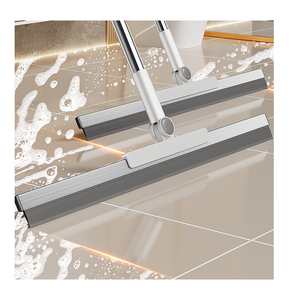 Balai multifonctionnel en silicone à long manche avec raclette - Outil de nettoyage écologique <span class=keywords><strong>pour</strong></span> fenêtres et sols - Product Image 2