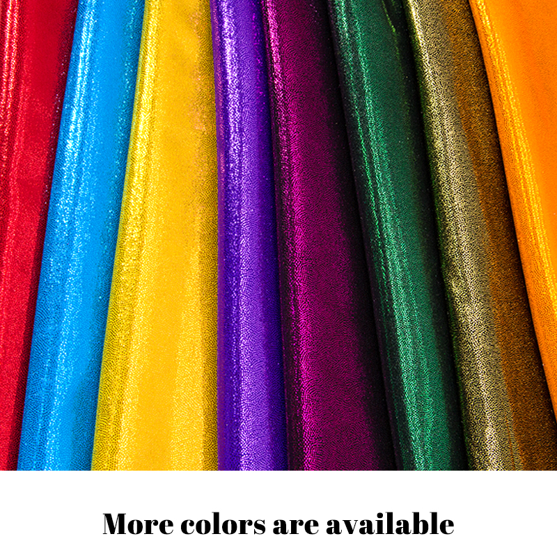 Free Sample Holographic Metallic Foil Spandex Fabric Beach Dress Swimsuits Lingerie Performance Wear Gymnastics Leotard Fabrics