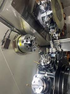 เครื่องกลึงซีเอ็นซีแบบแกนหมุนคู่สำหรับงานหนัก พร้อมหัวจับอุปกรณ์เสริมแบบมีมอเตอร์ 8 แกน ประสิทธิภาพสูง - Product Image 2