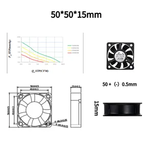 OEM ODM Air Purifier Humidifier Converter Silent Fan 50mm Brushless DC Fan 5015 50x50x15 3D Printer DC Cooling Fan