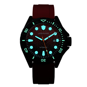 Reloj de Buceo para Hombre de Fibra de Carbono Forjada, Resistente al Agua 500M, Esfera con Textura Degradada Luminosa Azul BGW9 Suiza, Correa de Fluororubber - Product Image 5
