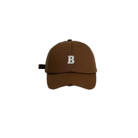 Gorra de béisbol ajustable con borde curvo bordado de letras B de 6 paneles de algodón de Color sólido personalizado de alta calidad