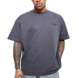 Camisetas de hombre de gran tamaño de algodón pesado Transferencia de Calor impresión cuello redondo Camiseta 100 algodón para hombres - Product Image 2