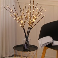 Guirlandes lumineuses LED multicolores à piles en forme de brindilles de saule à motif floral pour chambre d'hôtel, fête, arrangement de vase