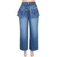 Nouvelle collection automne 2026 – Jean cargo ample taille haute pour femme, style urbain, double poche, coupe décontractée, longueur ras du sol