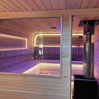 Kubus Sauna ramah lingkungan 4 orang, Redwood berkelanjutan & pemanas efisien, harga grosir