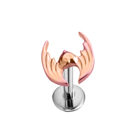Accessoire de piercing pour oreille et lèvre en alliage de titane F136, motif ailes de chauve-souris sculptées avec cœur, pour cartilage auriculaire