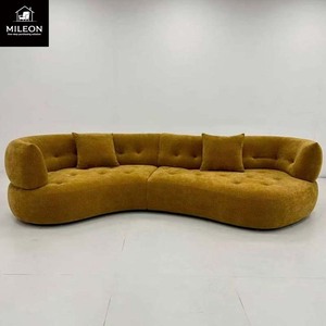 Canapé modulaire personnalisable en velours capitonné, design moderne et minimaliste, idéal pour les halls d'hôtel - Product Image 1
