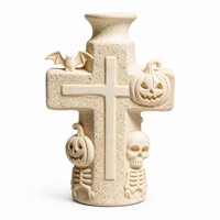 Vas Keramik Minimalis Ramah Lingkungan untuk Halloween, Dekorasi Meja Bentuk Labu, Tengkorak, Tengkorak Kecil, dan Kelelawar, Vas Bunga