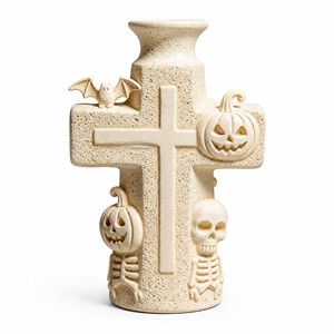 <span class=keywords><strong>Vaso</strong></span> <span class=keywords><strong>in</strong></span> Ceramica Minimalista ed Ecologico per Halloween, Decorazione da Tavolo a Forma <span class=keywords><strong>di</strong></span> <span class=keywords><strong>Zucca</strong></span>, Teschio, Scheletro e Pipistrello - Product Image 1