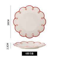 INS French retro assiette en céramique creuse dentelle dessert assiette occidentale