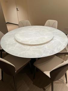 Mesa de comedor redonda de mármol de lujo con luz moderna con <span class=keywords><strong>Lazy</strong></span> <span class=keywords><strong>Susan</strong></span>, muebles creativos para el hogar para comedor - Product Image 6