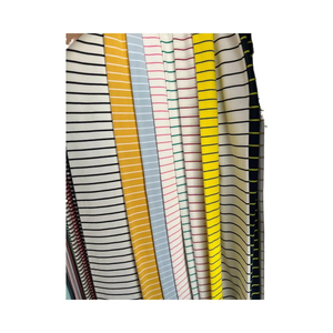 Nhà Máy Trực Tiếp Mới Thời Trang Căng Spandex Chéo Nhuộm Cổ Phiếu Dệt Kim Vải Hữu Cơ Sọc T-Shirt Thể Thao Vải Mềm Ngoài Trời - Product Image 2