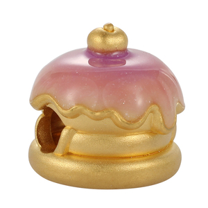 Accesorios de pulsera artesanal de esmalte de oro macizo de 24 quilates, componentes de joyería Premium con forma de hamburguesa y cuentas de lujo de alta calidad - Product Image 1