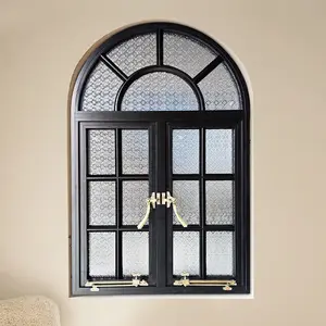 Messing-Geläserträger retro klassisches rundes individualisiertes Rüstwerk Aluminiumlegierung doppelverglaste Fenster
