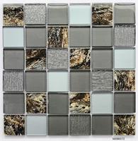 Plaque de mosaïque en verre, forme abstraite, aspect pierre brillant, pour crédence de cuisine, murs de salle de bain et de douche, décoration intérieure moderne