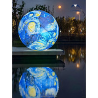 Grand ballon publicitaire gonflable en forme de globe terrestre, LED, étanche, anti-UV, durable, facile à installer, pour extérieur