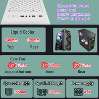 Customized Black Aluminium PC Case White Steel Chassis ITX M-ATX Gaming Cabinet ATX Computer Tower for Desktop Custom ATX